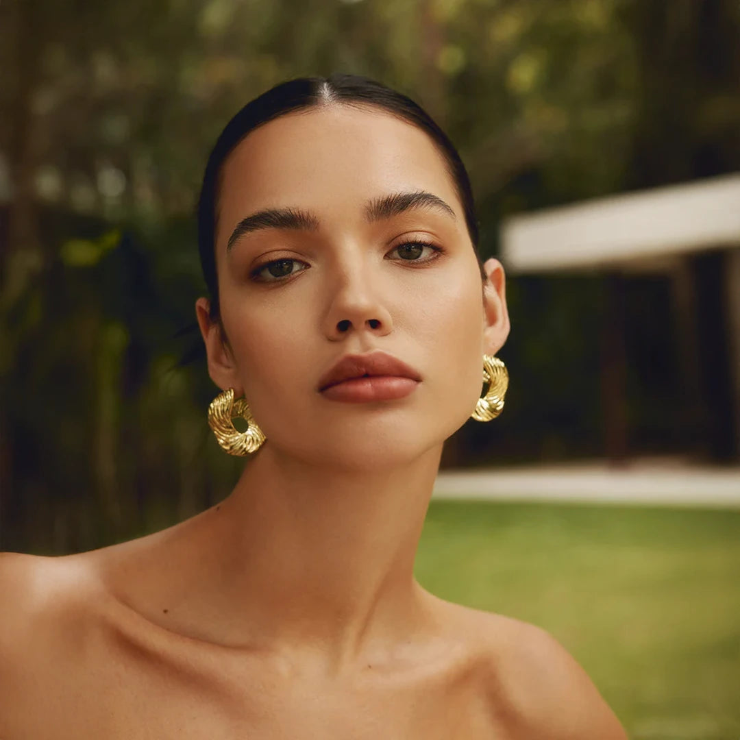 Golden Twist Statement Earrings