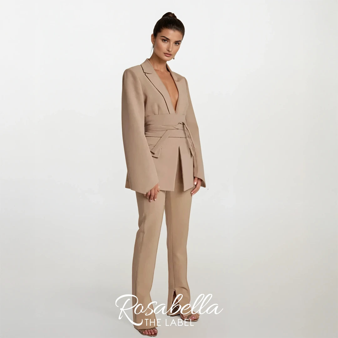 Suit with Belted Blazer