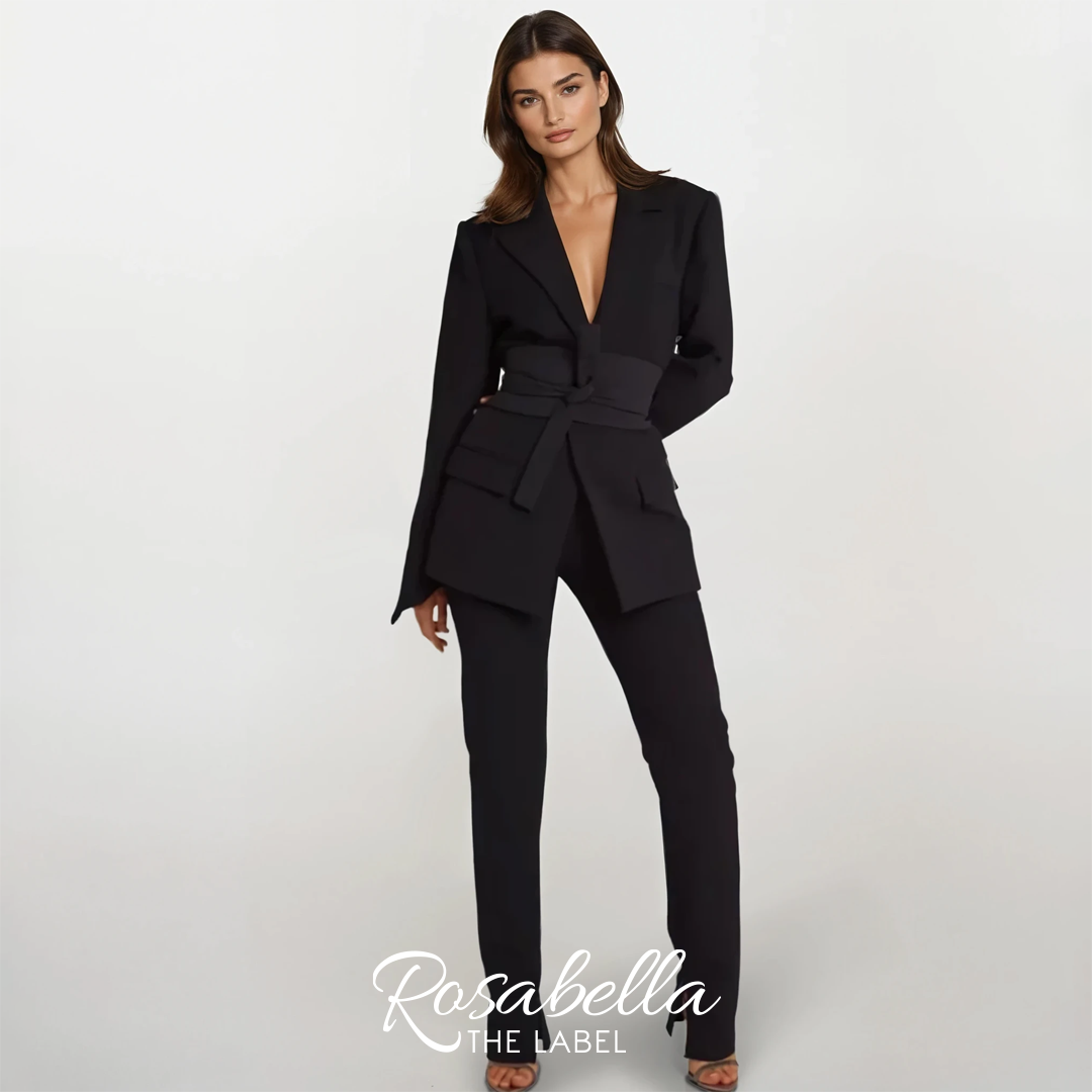 Suit with Belted Blazer