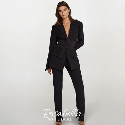 Suit with Belted Blazer