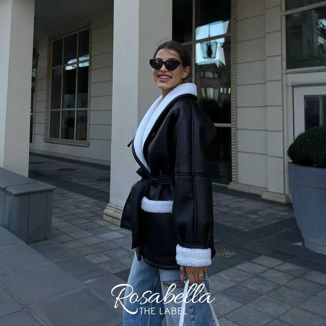 Oversized Leather Shearling Coat