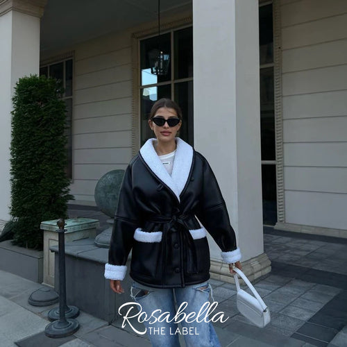 Oversized Leather Shearling Coat