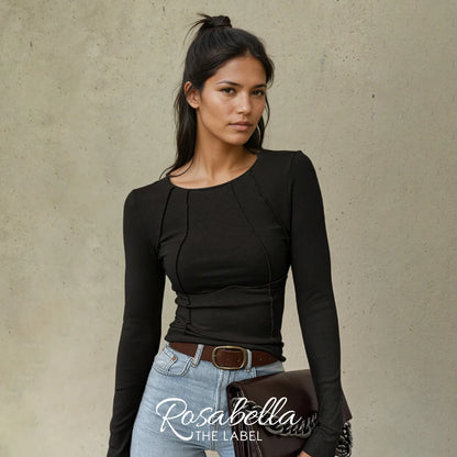 Slim-Fit Long-Sleeve Knit Top