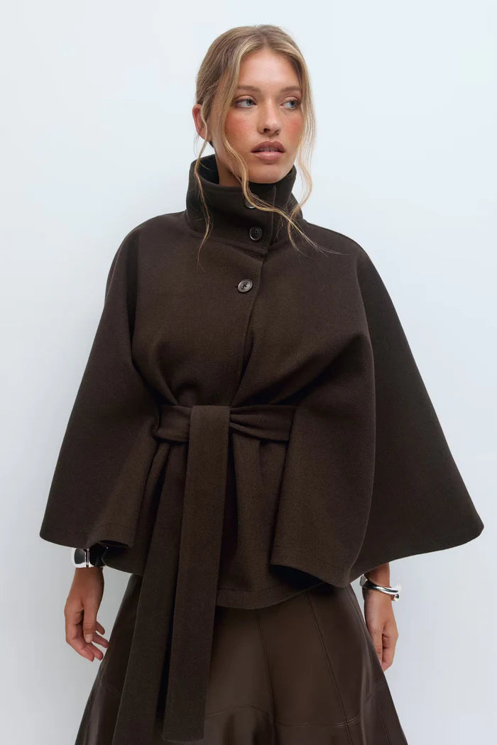 Elegant Women’s Short Cape Coat
