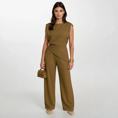 Sleeveless Two-Piece Trouser Set