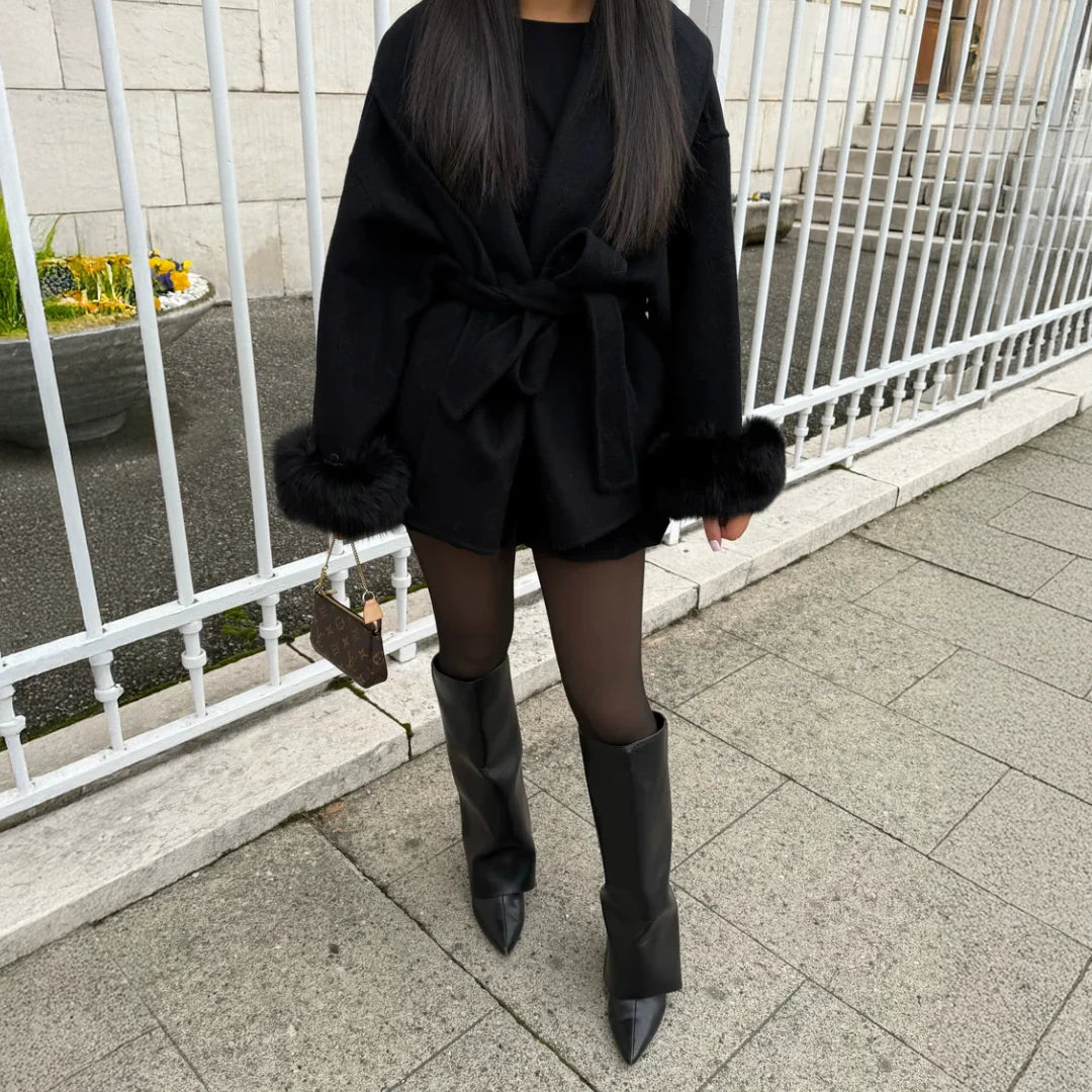 Luxury Woolcoat with Real Fox Fur