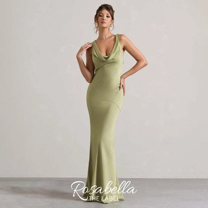 Satin Fishtail Evening Dress