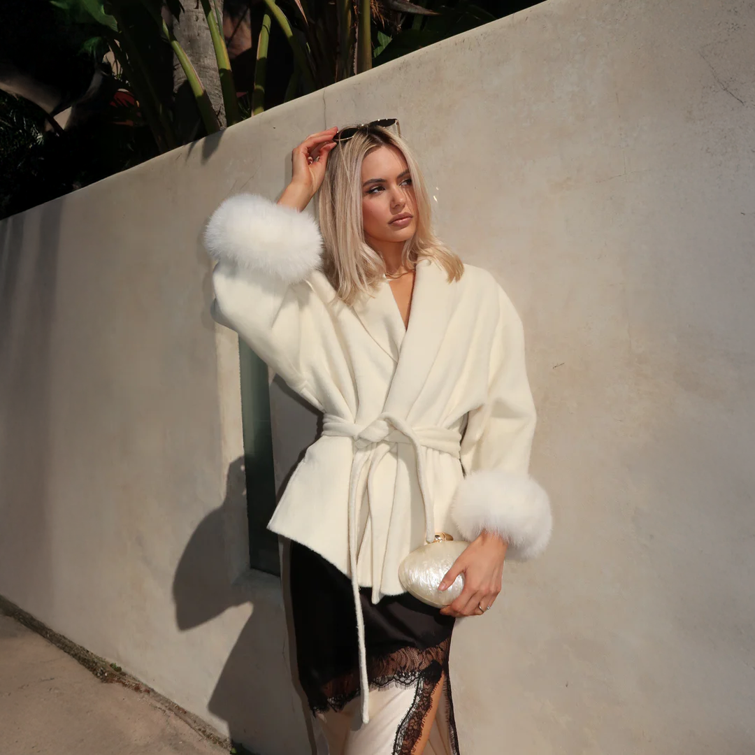 Luxury Woolcoat with Real Fox Fur