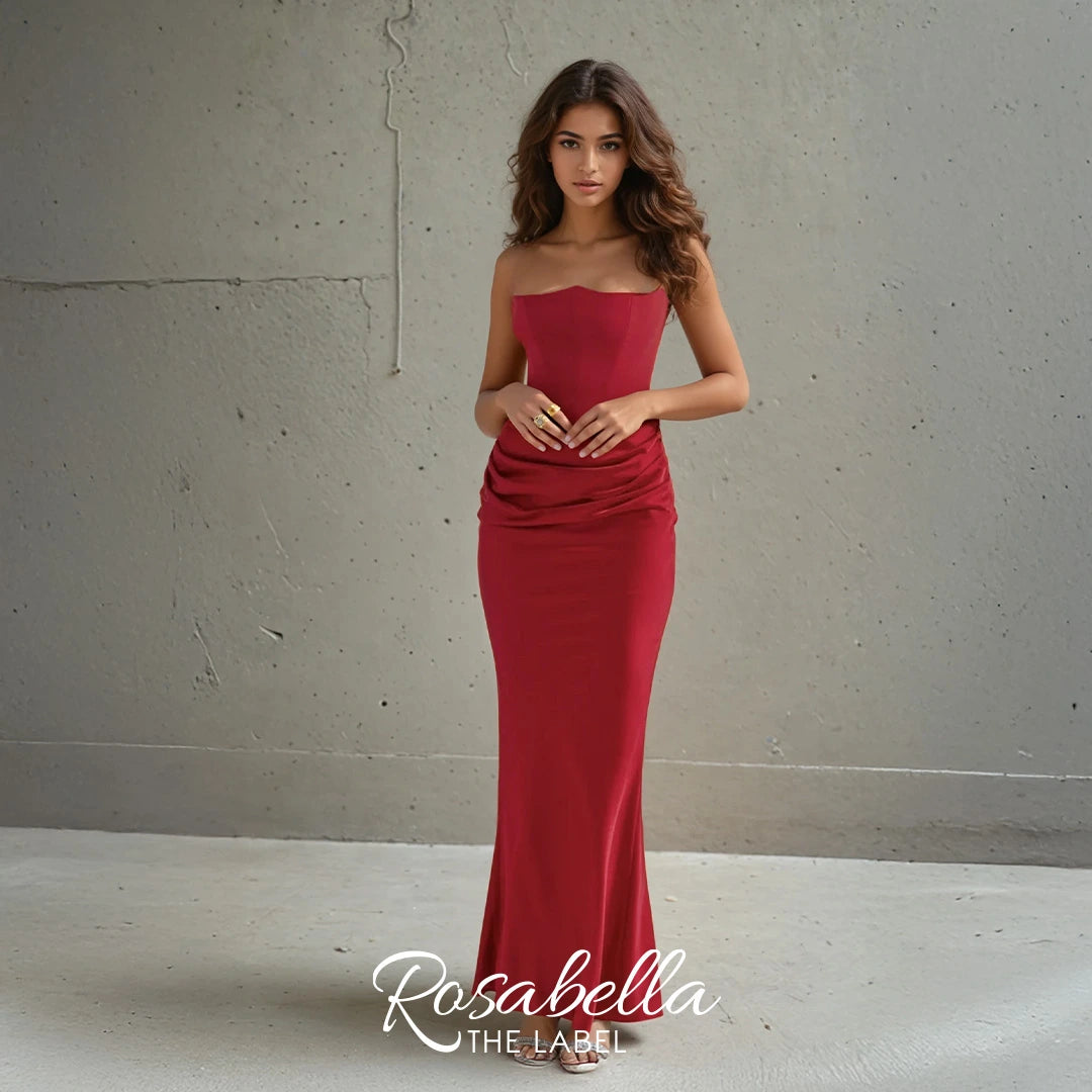 Strapless Velvet Maxi Dress