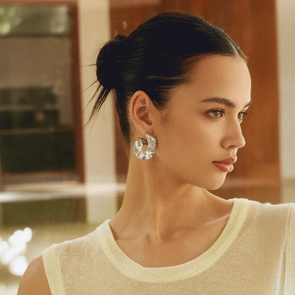 Golden Twist Statement Earrings