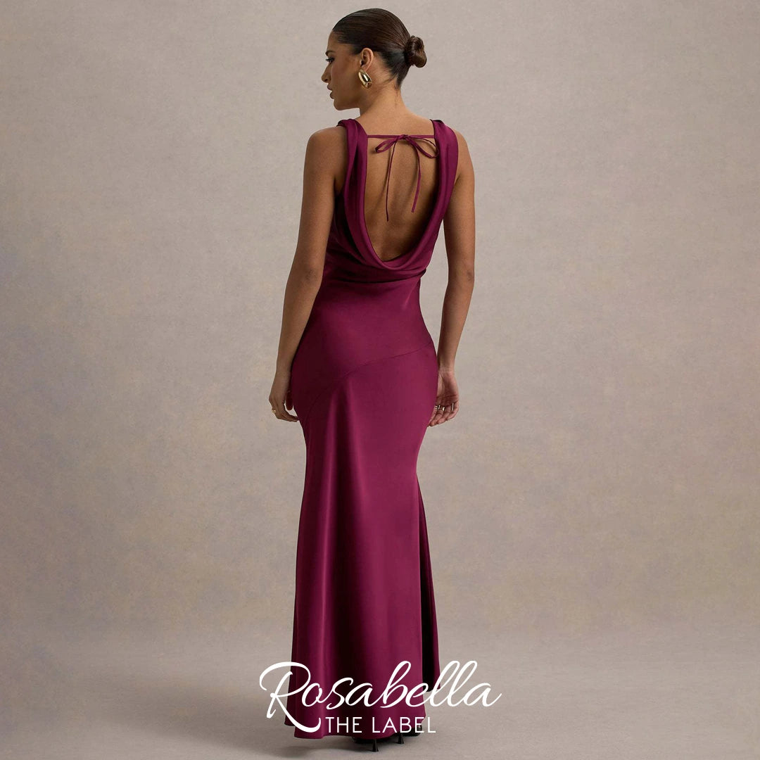 Satin Fishtail Evening Dress