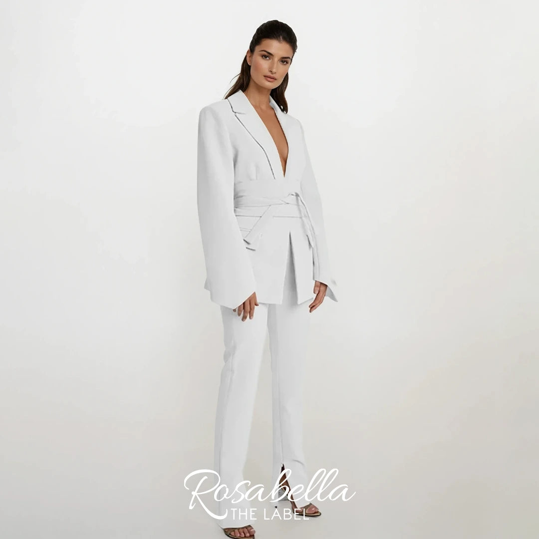 Suit with Belted Blazer