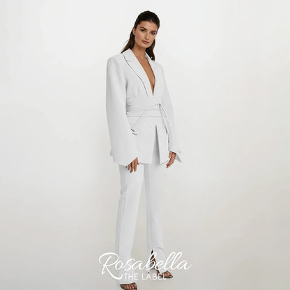 Suit with Belted Blazer