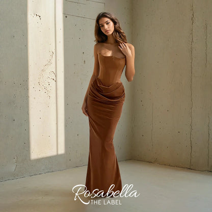 Strapless Velvet Maxi Dress